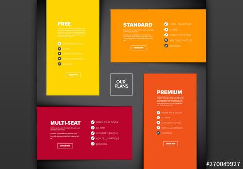 Product Cards Infographic with Features Lists Layout - 270049927 - 270049927