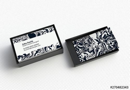 Modern Business Card Layout with Abstract Zebra Pattern - 270482343 - 270482343