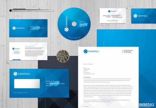 Corporate Identity Blue Business Stationery Layout - 270656582 - 270656582