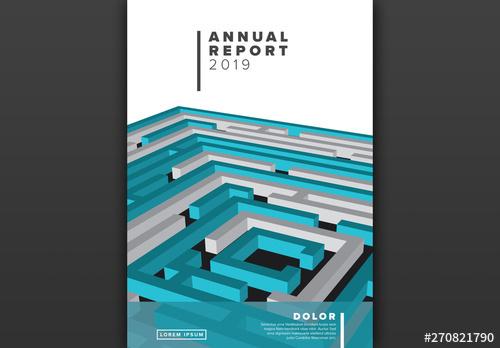 Blue Maze Graphic Annual Report Cover Layout - 270821790 - 270821790