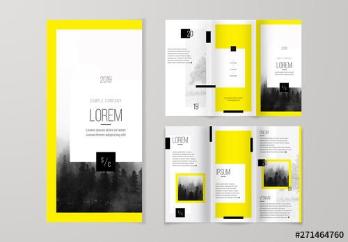 Bold and Bright Trifold Brochure Layout - 271464760 - 271464760