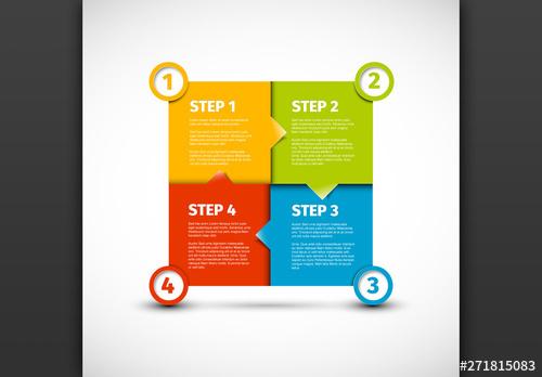 Four Steps Colorful Grid Cycle Layout - 271815083 - 271815083