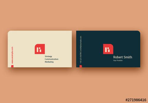 Business Card with Rounded Corner Element - 271986416 - 271986416