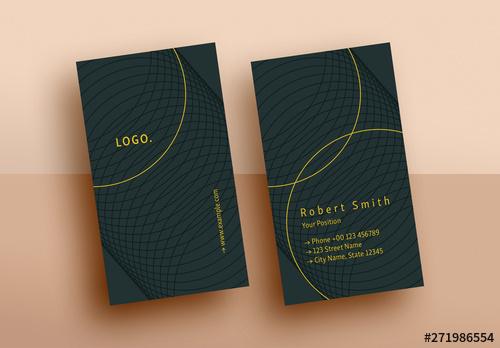 Business Card with Abstract Circular Elements - 271986554 - 271986554