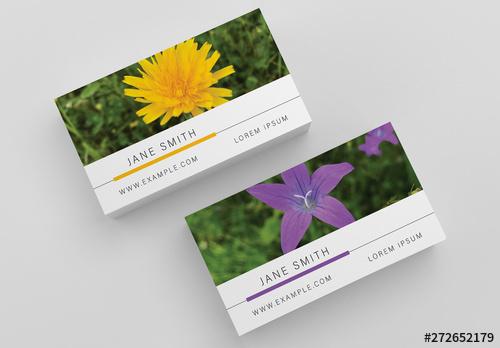 Business Card Layout with Plant Photographs - 272652179 - 272652179