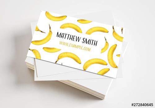 Business Card Layout with Photo of Bananas - 272840645 - 272840645