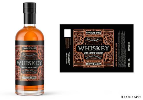 Vintage Whiskey Label Layout - 273033495 - 273033495