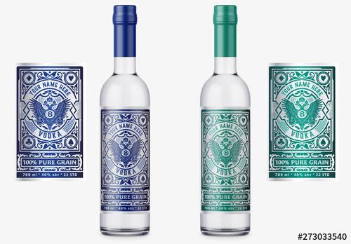 Vintage Vodka Label Layout - 273033540 - 273033540