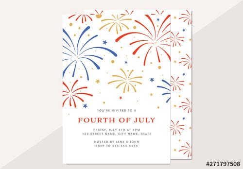 Fourth of July Celebration Layout with Graphic Elements - 271797508 - 271797508