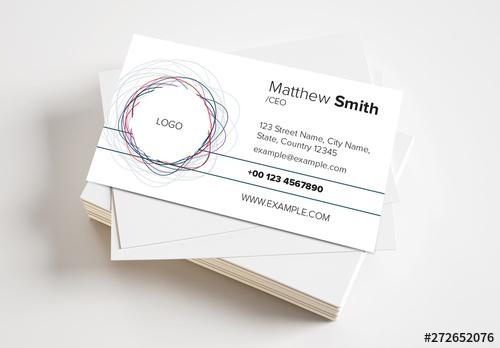 Business Card Layout with Colorful Spiraling Effect - 272652076 - 272652076