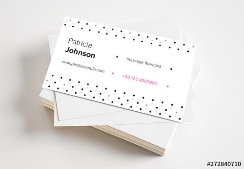 Business Card Layout with Polka Dots - 272840710 - 272840710