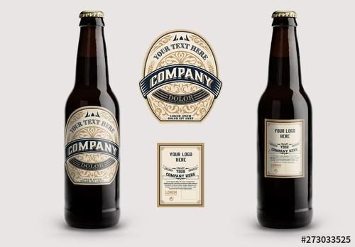 Vintage-Style Beer Label Layout - 273033525 - 273033525