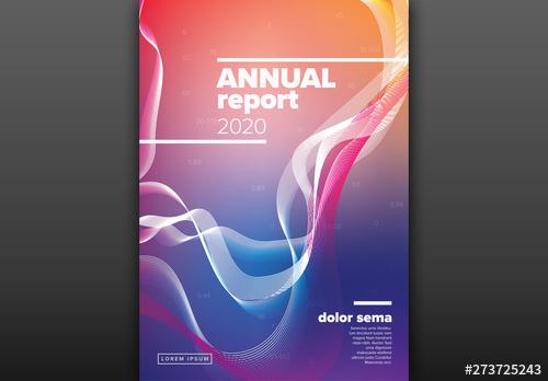 Abstract Annual Report Cover Layout with Bright Colors - 273725243 - 273725243