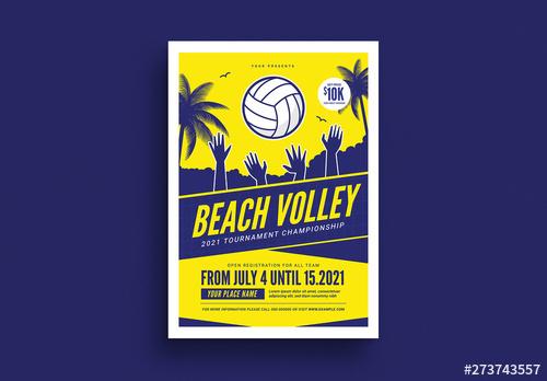 Beach Volleyball Tournament Flyer Layout - 273743557 - 273743557