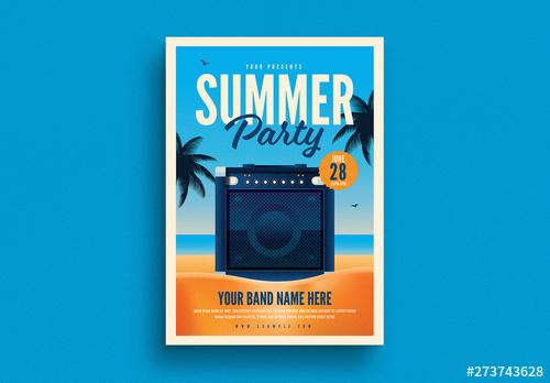 Summer Beach Party Flyer Layout - 273743628 - 273743628