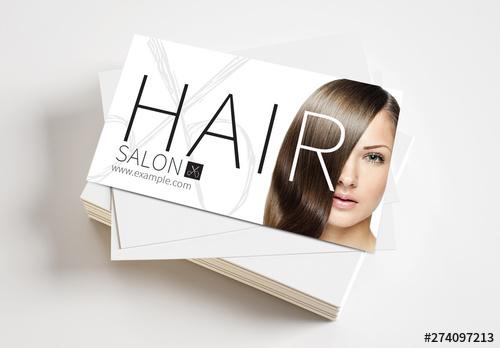 Business Card Layout for Hair Salon with Scissors Logo - 274097213 - 274097213