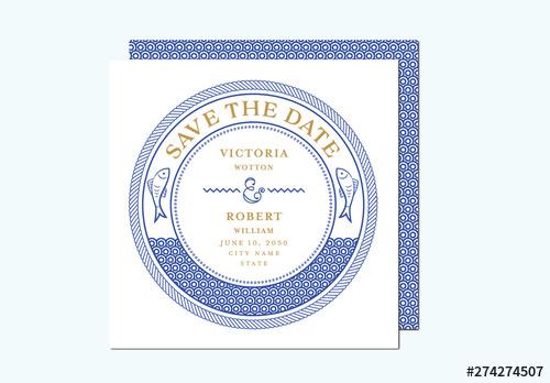 Nautical Themed Save the Date Invitation Layout - 274274507 - 274274507