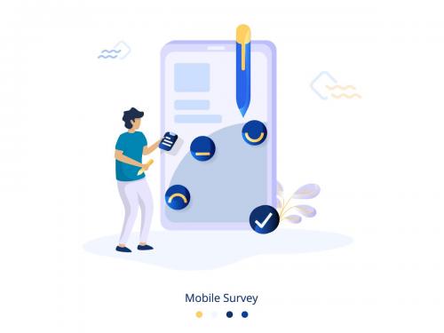 Illustration Mobile Survey concept - illustration-mobile-survey-concept