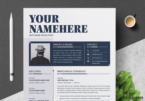 Dark Gray Resume Layout with Sidebar - 275358095 - 275358095