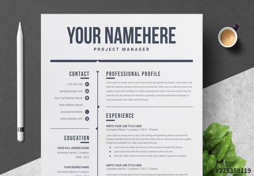 Minimalist Resume Layout with Bold Typography - 275358119 - 275358119