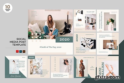 Feminime Lifestyle Social Media Kit PSD & AI