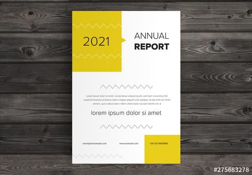Report Cover with Yellow Accents Layout - 275683278 - 275683278