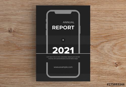 Report Cover with Smartphone Shape Layout - 275683344 - 275683344
