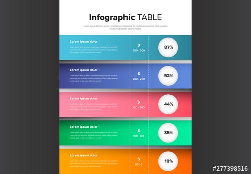 Infographic Table with Colored Rows - 277398516 - 277398516