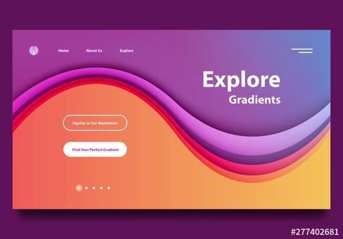 Website Landing Page Template with Gradients - 277402681 - 277402681