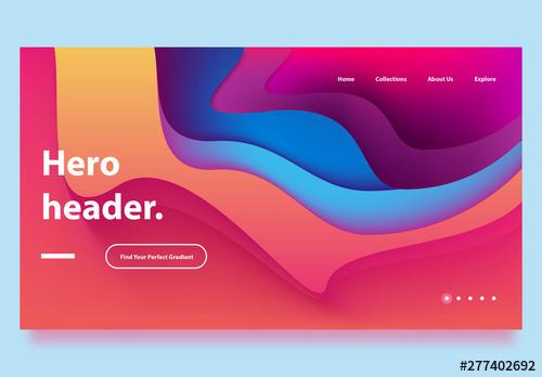 Website Landing Page Template with Gradients - 277402692 - 277402692
