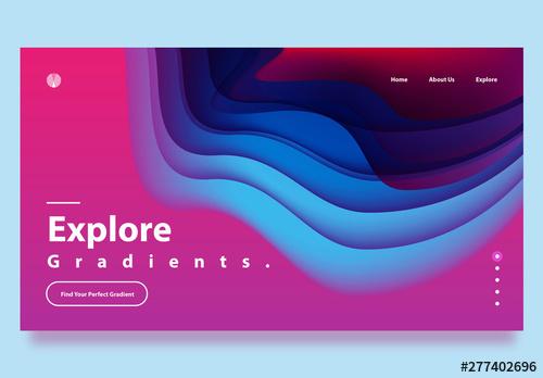 Website Landing Page Template with Gradients - 277402696 - 277402696