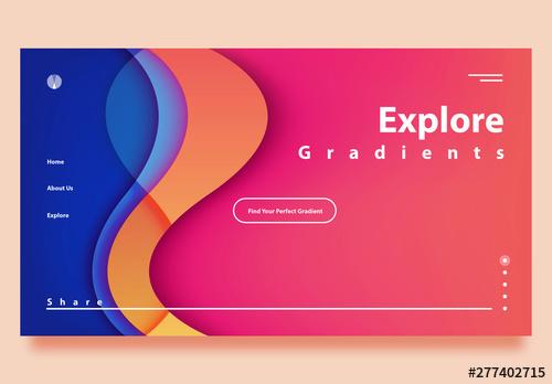 Website Landing Page Template with Gradients - 277402715 - 277402715