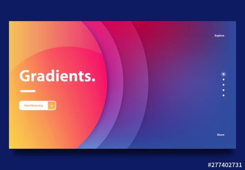 Website Landing Page Template with Gradients - 277402731 - 277402731