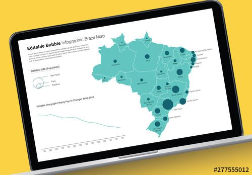 Editable Brazil Map Infographic - 277555012 - 277555012