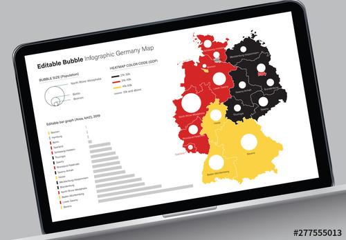 Editable Germany Map Infographic - 277555013 - 277555013