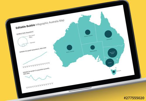 Editable Australia Map Infographic - 277555020 - 277555020