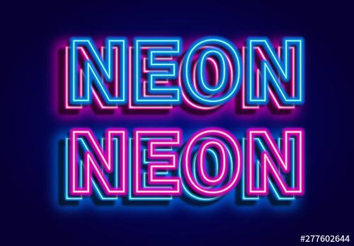 Neon Text Style with Glow Effect - 277602644 - 277602644