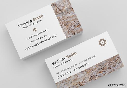 Business Card Layout with Photo of Wood - 277725288 - 277725288
