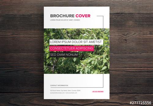 Brochure Cover Layout with Photo of a Green Plant - 277725556 - 277725556