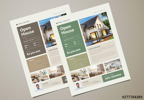 Green Real Estate Flyer Layout - 277764389 - 277764389