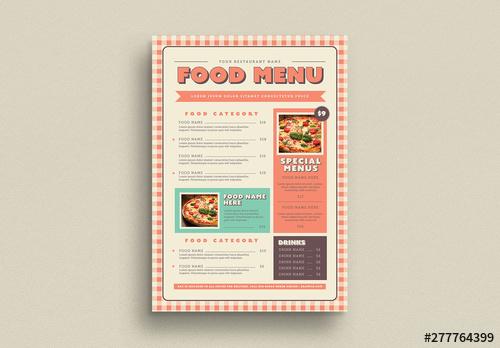Food Menu Layout with Gingham Elements - 277764399 - 277764399