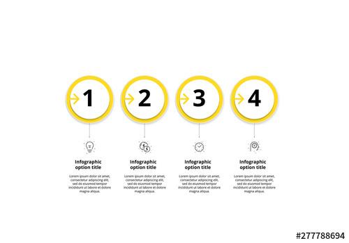 4 Step Infographic with Yellow Accents - 277788694 - 277788694