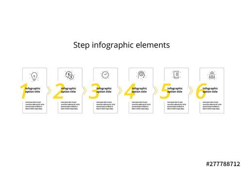 6 Step Infographic with Yellow Accents - 277788712 - 277788712