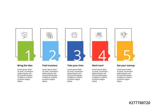 5 Step Infographic with Rainbow Elements - 277788720 - 277788720