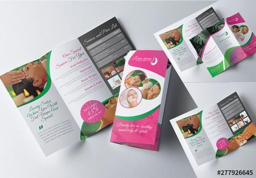 Beauty Spa Trifold Brochure Layout - 277926645 - 277926645