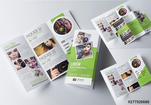 Green Trifold Photography Brochure Template - 277926686 - 277926686