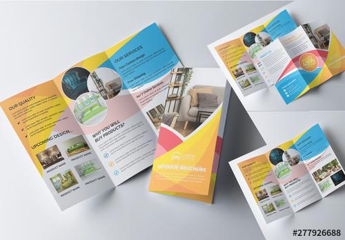 Interior Furniture Trifold Brochure Layout - 277926688 - 277926688