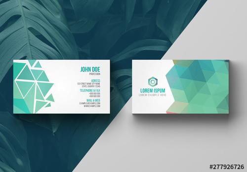 Blue and Dark Gray Business Card Layout - 277926726 - 277926726