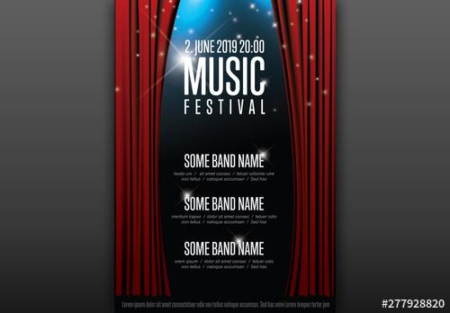 Music Festival Poster with Curtains Layout - 277928820 - 277928820