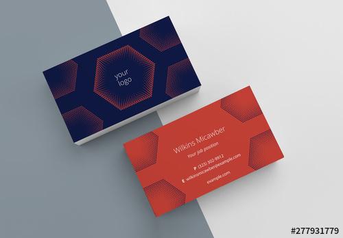 Business Card Layout with Abstract Pattern - 277931779 - 277931779